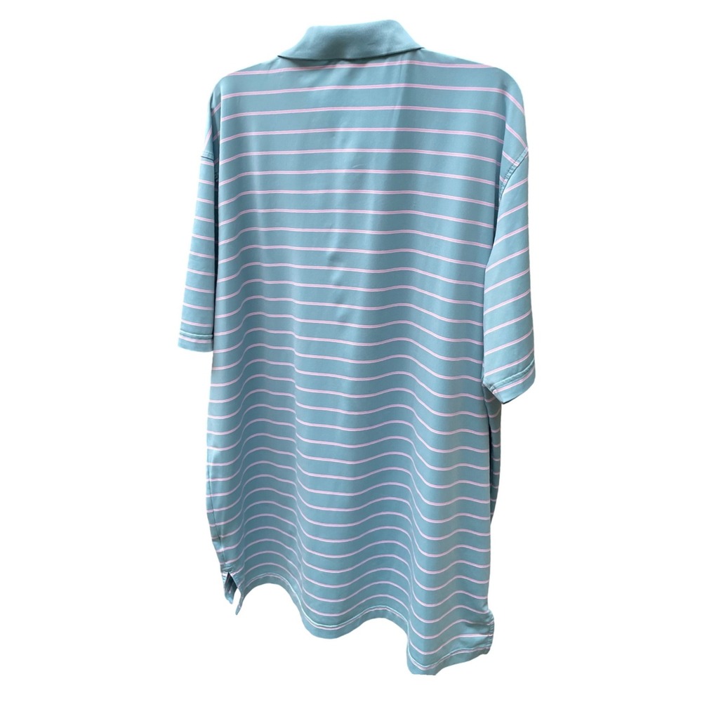 Peter Millar Whistling Straits Golf Polo Shirt Men's XXL Blue Pink Stripe Logo - Picture 5 of 8